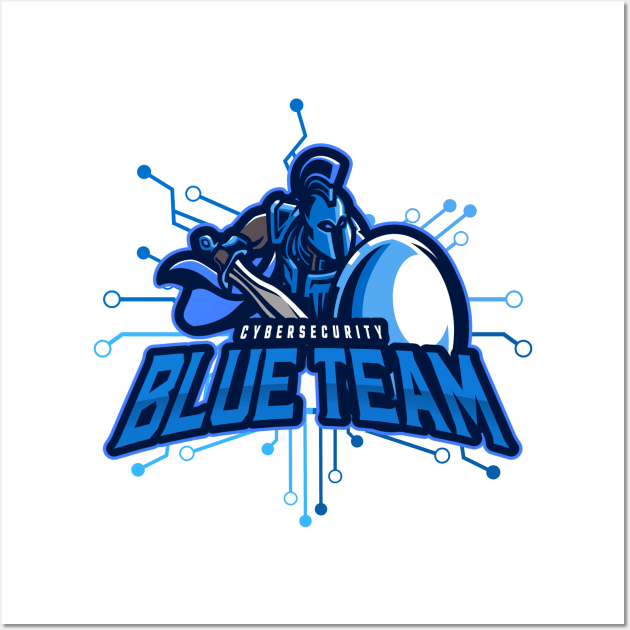 Cybersecurity Spartan Circuits Blue Team Gamification Logo Wall Art by FSEstyle